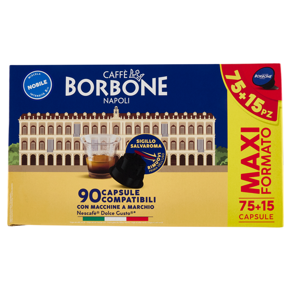 CAFFE BORBONE CAPSULE COMP.DOLCE GUSTO MISCELA NOBILE BLU 75+15P
