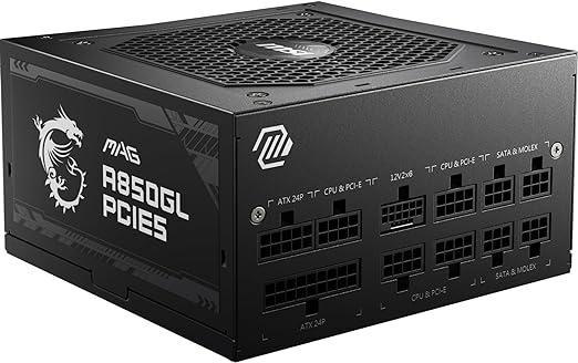 ALIMENTATORE PSU MSI MAG A850GL 850W MODULARE 80PLUS GOLD BLACK