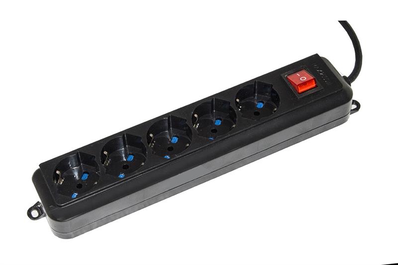 MULTIPRESA LINK 5*ITALIA/SCHUKO 10/16A SPINA 16A INTERRUTT. NERO