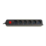 MULTIPRESA LINK 6 PRESE UNIV. ITA/SCHUKO 10/16A SPINA 16A NERO