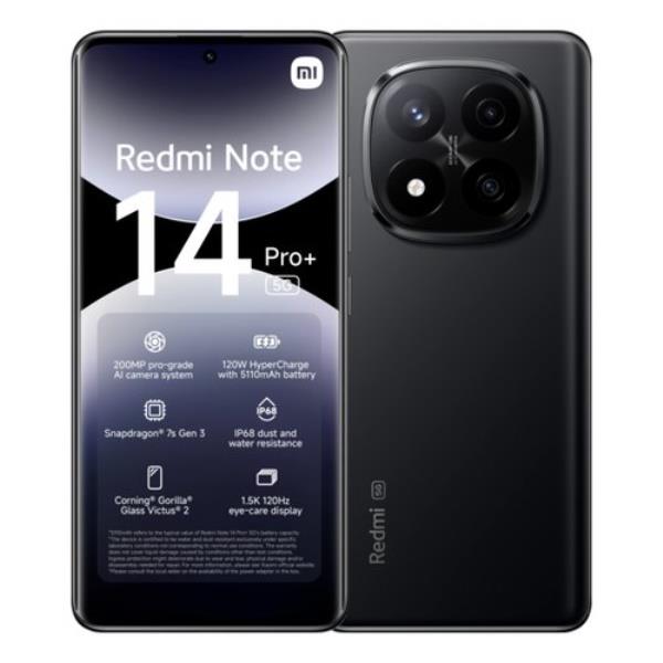 SMARTPHONE XIAOMI REDMI NOTE 14 PRO+ 5G 8+256GB DS BLACK
