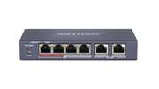 SWITCH HIKVISION 4*LAN + 2*P 10/100M POE 35W MET. DS-3E0106P-E/M