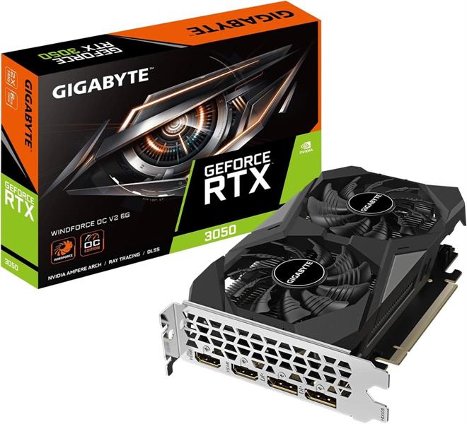 VGA GIGABYTE RTX 3050 WINDFORCE OC V2 6GB GDDR6 2*HDMI 2*DP