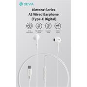 DEVIA AURICOLARI A3 DIGITAL FILO CON CONNETTORE TYPE-C WHITE