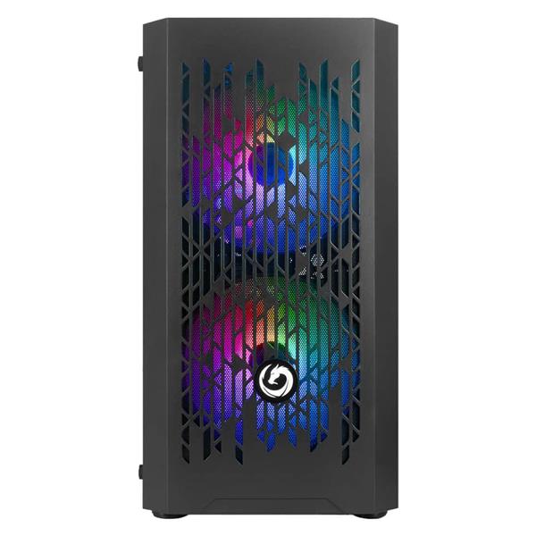 CASE NUWO BLITZ R24 BLACK MIC 0.5MM SPCC 3*U3 F.RAINB.SIDE GLASS