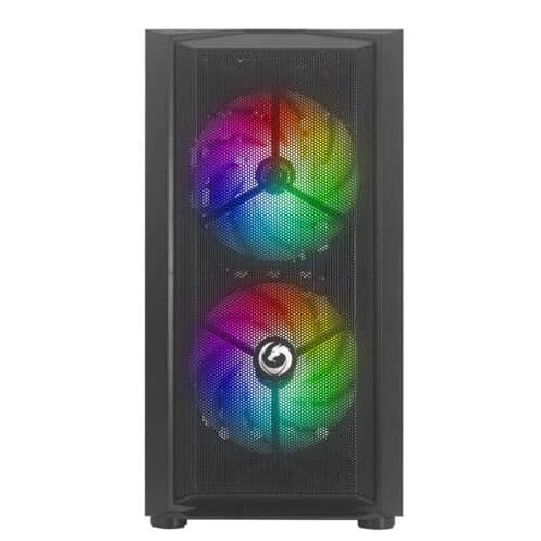 CASE NUWO BLITZ R26 BLACK MIC 0.5MM SPCC 3*U3 F.RAINB.SIDE GLASS
