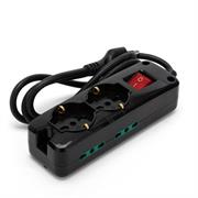 VELAMP MULTIPRESA 4 BIPASSO 10/16+2 SHUKO CON INTERRUTTORE BLACK