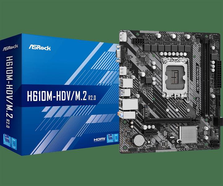 MB ASROCK H610M-HDV R2.0 SKT1700 *14/13/12GEN.* DDR4 SATA3 HDMI