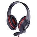 TECHMADE GEMBIRD CUFFIE GAMING CON CONTROLLO VOLUME ROSSO-NERE