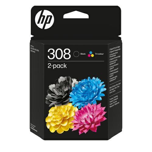 HP COMBO PACK INK N.308 BLACK + TRICROMIA