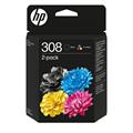 HP COMBO PACK INK N.308 BLACK + TRICROMIA