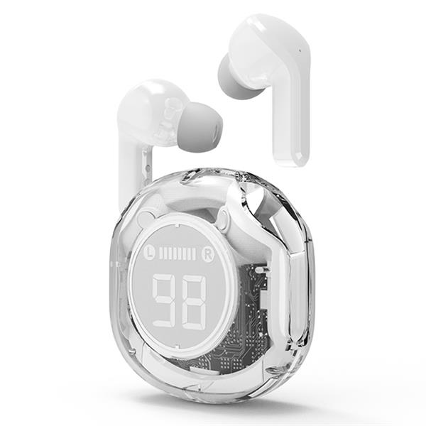 TECHMADE GEMBIRD AURICOLARI IN-EAR TWS TRASPARENTI WHITE