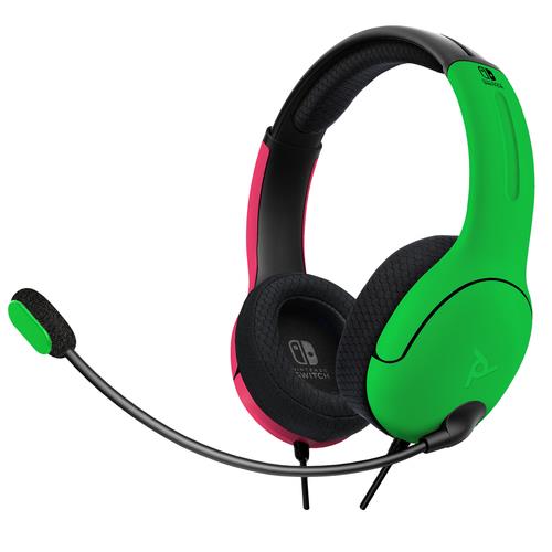 CUFFIE GAMING PDP LVL40 CON MIC.ROSA/VERDE PER SWITCH/SWITCH LIT