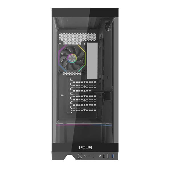 CASE NOUA UTOPIA FK100 TOTAL BLACK 0.60MM SPCC 3*U3 FAN ARGB GLA