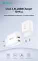 DEVIA CARICABATTERIE 2.4A 2 USCITE USB-A 5V 12W WHITE