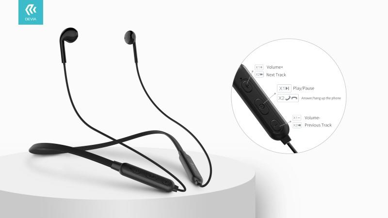 DEVIA AURICOLARI SMART SPORT DUAL BLUETOOTH CON ARCHETTO BLACK