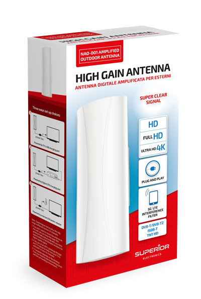 ANTENNA AMPLIFICATA SUPERIOR PER ESTERNI EXTRA GAIN SUPNAO001