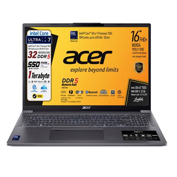 NB ACER 16 WUXGA IPS ULTRA 7 155U 32GB SSD1TB FREEDOS