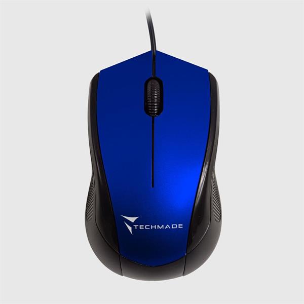 TECHMADE MOUSE OTTICO USB CON FILO BLU