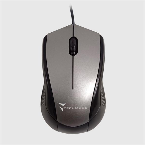 TECHMADE MOUSE OTTICO USB CON FILO GREY