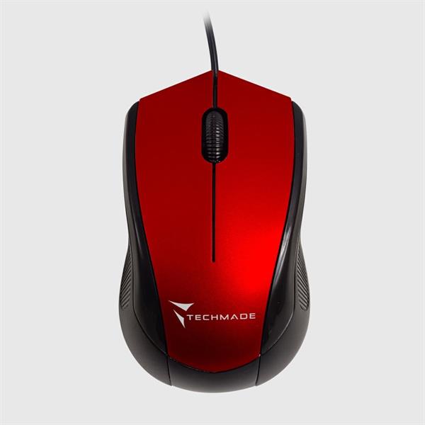 TECHMADE MOUSE OTTICO USB CON FILO RED