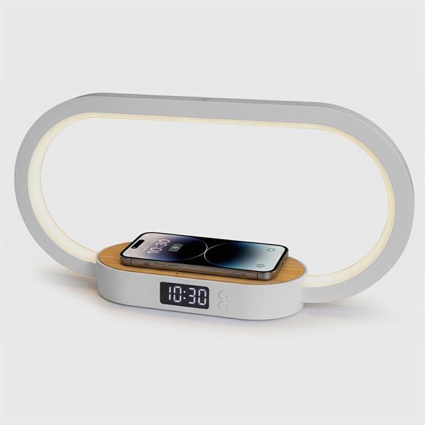 TECHMADE BAMBOO OROLOGIO DIGITALE RICARICA WIRELESS 15W