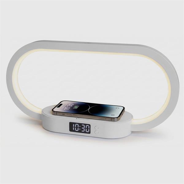 TECHMADE OROLOGIO DIGITALE RICARICA WIRELESS 15W BIANCA