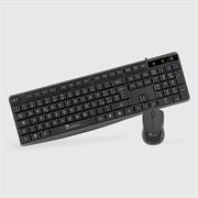 TECHMADE KIT DI TASTIERA E MOUSE CON FILO USB COLORE NERO