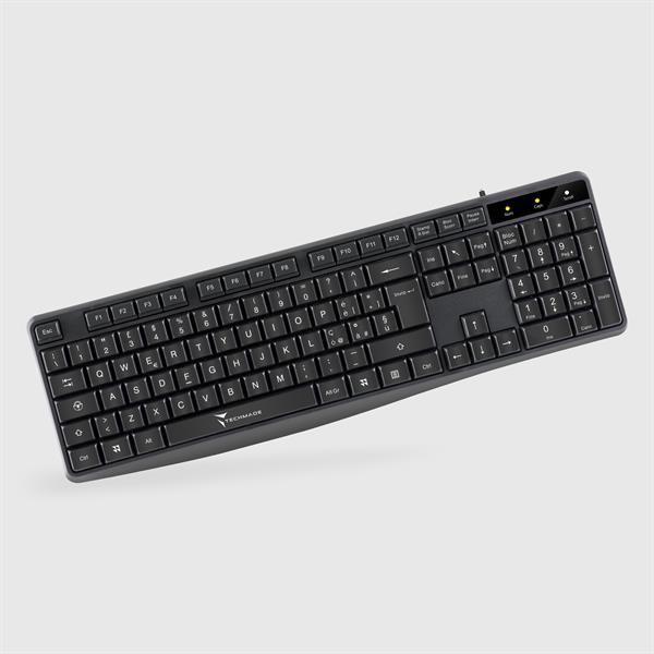 TECHMADE TASTIERA CON FILO USB COLORE NERO