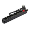 VELAMP MULTIPRESA 6 BIPASSO 10/16 6 SHUKO CON INTERRUTTORE BLACK