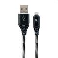 CAVO DATI INTRECCIATO IN COTONE USB/LIGHTING 1 MT NERO/BIANCO