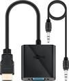 ADATTATORE HDMI MASCHIO - VGA FEMMINA CON AUDIO