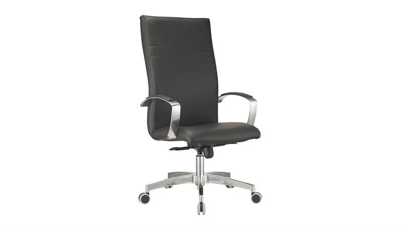POLTRONA DIR.ALTA CROM.BRACC.ALU.C/PAD BK BASE ALU ECOP.C50 BORD