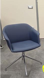POLTRONA AURA BASE FISSA 4 GAMBE PIRAM.CROM.SED.IMB.ECOP.A11 BLU