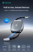 DEVIA CAVO TYPE-C TYPE-C PRO2 PD 240W ESTENSIBILE FAST CHARGE 1M