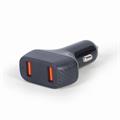 TECHMADE GEMBIRD 2-port USB CAR FAST CHARGER,36 W, NERO
