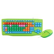 TASTIERA+MOUSE USB ATLANTIS A GRANDI TASTI MORBIDI COLORATI