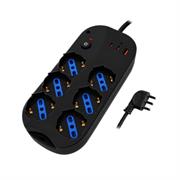 MULTIPRESA 6 POSTI+CAR.20W ATLANTIS 6 SCHUKO/ITA-BIP.10/16A USB