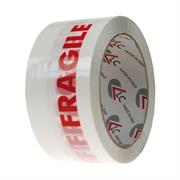 NASTRO ADESIVO FRAGILE 50X66 BIANCO/ROSSO