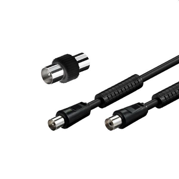 CAVO ANTENNA CON FERRITE M/F CON ADAT.M/M 5MT NERO