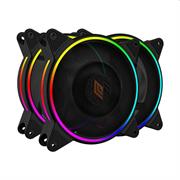 KIT 3*VENTOLA NOUA SKIRON BLACK RGB RAINBOW DUAL HALO 120M 18LED