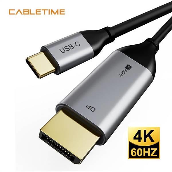 CAVO CABLETIME DA USB-C A DP 4K60HZ TPE CABLE BLACK 1.8M