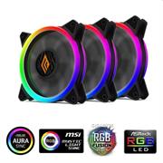 KIT 3*VENTOLA NOUA LIPS BLACK RGB RAINBOW DUAL HALO 120M 16LED