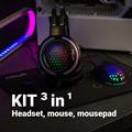 KIT GAMING NOUA URANUS 3IN1 CUFFIE E MOUSE 7200DPI RGB+TAPPETIN