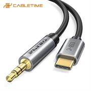 CAVO CABLETIME DA USB-C A AUDIO 3.5MM AUX BLACK 1.8M