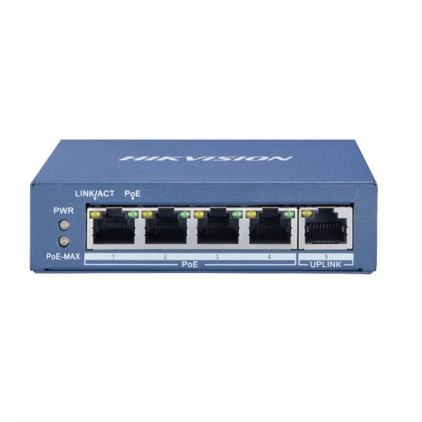 SWITCH HIKVISION 4P GBLAN POE 35W  +1 PORTA UNMAN DS-3E0505P-E/M