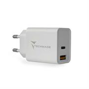 TECHMADE CARICATORE UNIVERSALE TYPE-C + USB 20W FAST CHARGE